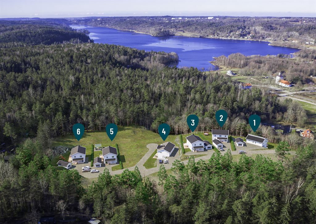 A-hus 6 tomter i Stenskulle i Härryda.